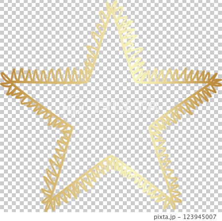 Gold star icon set. Hand drawn style 123945007