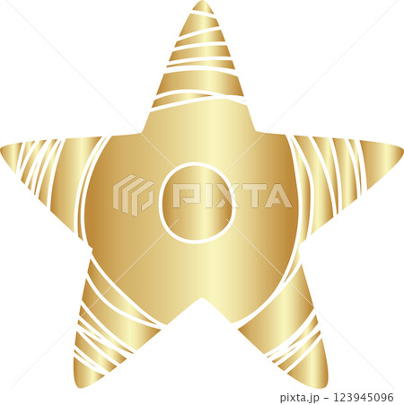 Gold star icon set. Hand drawn style 123945096