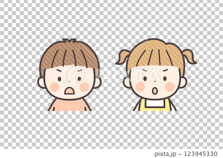 憤怒的男孩和女孩的全身插畫 123945330