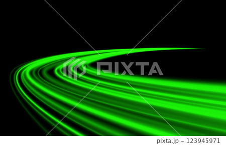 Abstract green light speed blur motion movement on black background vector 123945971