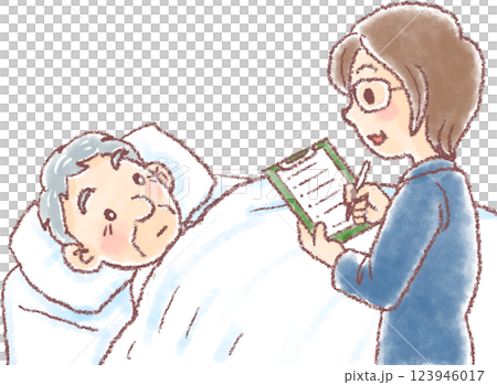 介護認定_寝たきりの高齢男性 123946017