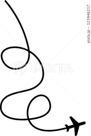 Airplane routes set, plane paths, travel 123946217