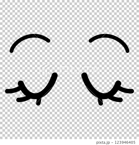 目元_閉じた目_デフォルメ_ベクター素材 123946405