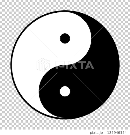 陰陽太極図のシンプルなイラスト 123946534