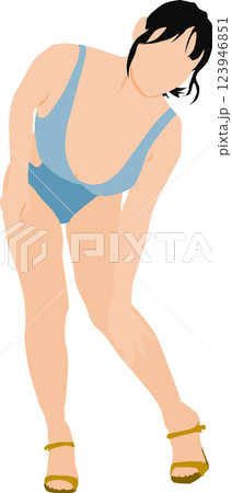 ポーズをとる水着を着た女性のイラスト 123946851