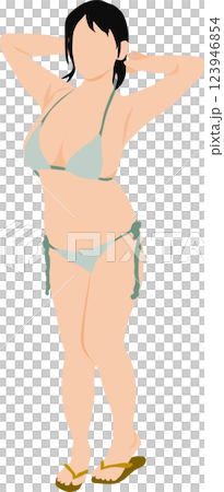 ポーズをとる水着を着た女性のイラスト 123946854