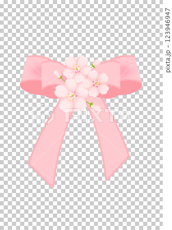 桜とリボンのイラスト 123946947