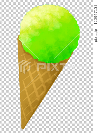 Simple and cute gelato illustration material (green) Simple and cute gelato illustration material (green) 123947155
