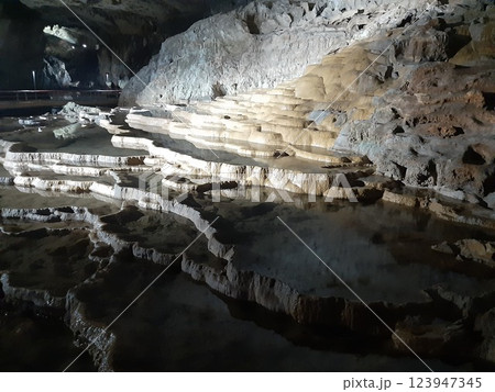 ≪山口県≫ 秋芳洞 洞窟内 景色 日本 ≪山口県≫ 秋芳洞 洞窟内 景色 日本 123947345