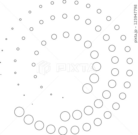Dotted circular spiral halftone frame. Element for design Dotted circular spiral halftone frame. Element for design 123947798