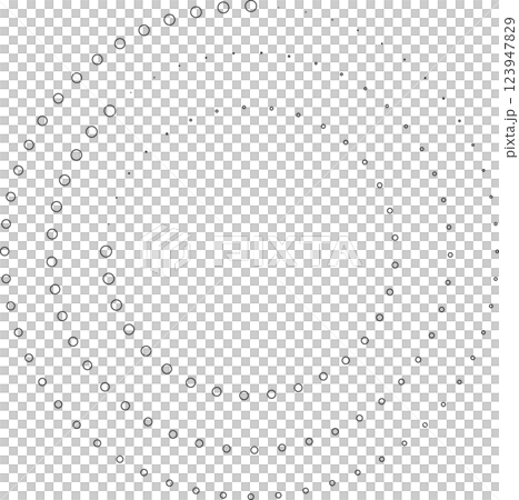Dotted circular spiral halftone frame. Element for design 123947829