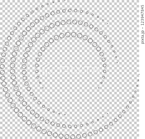 Dotted circular spiral halftone frame. Element for design 123947845