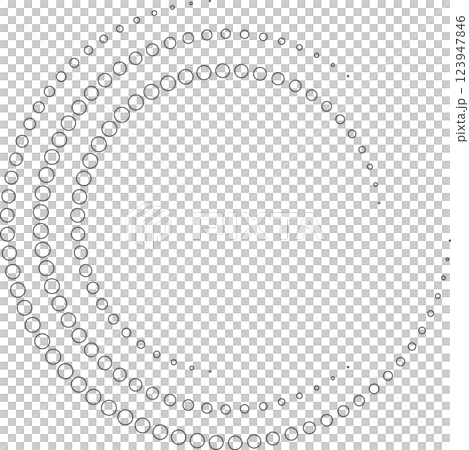 Dotted circular spiral halftone frame. Element for design 123947846