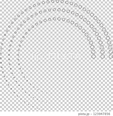 Dotted circular spiral halftone frame. Element for design 123947856