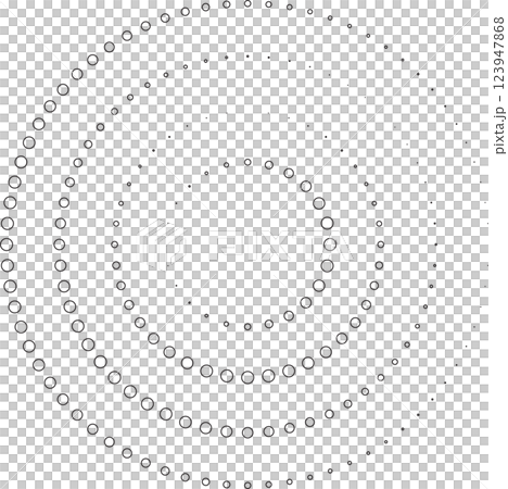 Dotted circular spiral halftone frame. Element for design 123947868