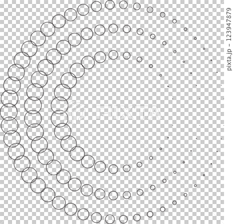 Dotted circular spiral halftone frame. Element for design 123947879