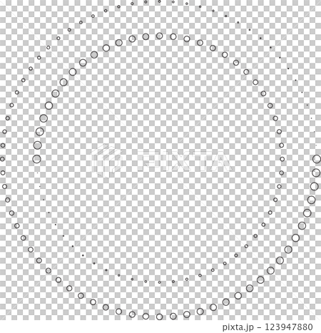 Dotted circular spiral halftone frame. Element for design 123947880