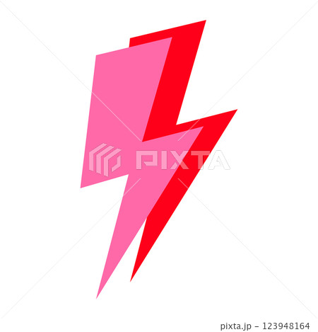 Fashion illustration print. Lightning icon. Energy symbol in pink and red. Fashion illustration print. Lightning icon. Energy symbol in pink and red. 123948164