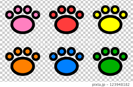 Cute pet dog and cat paw illustration 123948182