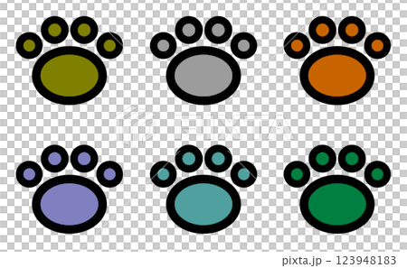 Cute pet dog and cat paw illustration Cute pet dog and cat paw illustration 123948183