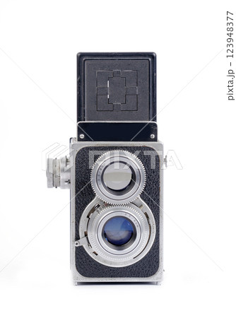 Twin Lens Reflex Cameras Isolated On White Background Twin Lens Reflex Cameras Isolated On White Background 123948377
