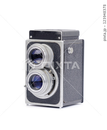 Twin Lens Reflex Cameras Isolated On White Background 123948378