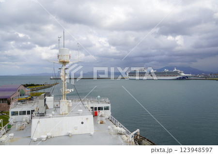 八甲田丸から見るダイヤモンドプリンセス 八甲田丸から見るダイヤモンドプリンセス 123948597