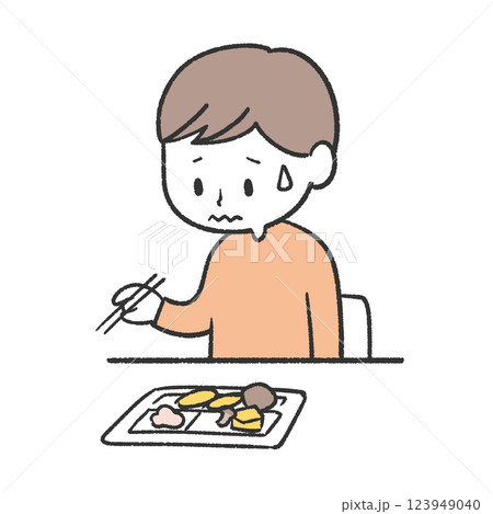 給食が苦手な男の子 123949040