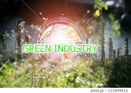 Green Industry and Green Ecosystem Concept 123949618