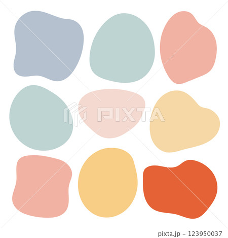A collection of pastel-colored abstract shapes in a modern, soft style. Great for branding, design, and creative projects. A collection of pastel-colored abstract shapes in a modern, soft style. Great for branding, design, and creative projects. 123950037