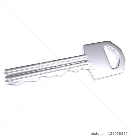 Silver key isolated on white background Silver key isolated on white background 123950355