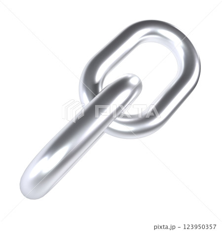 Silver chain link design isolated on white background 123950357