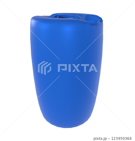 Blue plastic storage barrel isolated on white background 123950368