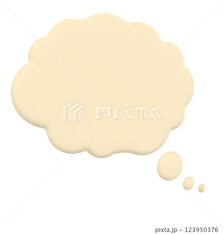 Thought bubble shape in light cream color isolated on white background 123950376