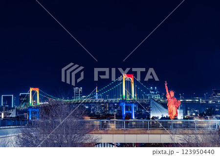 イルミネーションのお台場 東京夜景 イルミネーションのお台場 東京夜景 123950440
