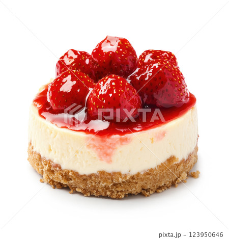 Strawberry Cheesecake with Glazed Berries 123950646