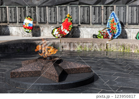 Mass grave of Russian soldiers of the Second World War 123950817