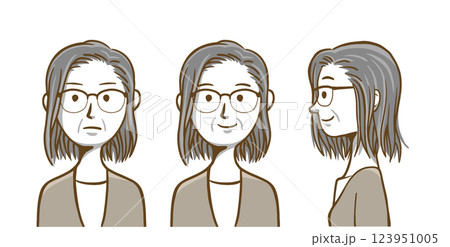 老いた女性（バストアップ） 123951005