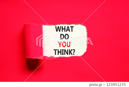 What do you think symbol. Concept words What do you think on beautiful white paper. Beautiful red table red background. Business and What do you think concept. Copy space. What do you think symbol. Concept words What do you think on beautiful white paper. Beautiful red table red background. Business and What do you think concept. Copy space. 123951235
