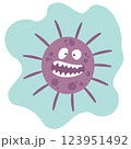Angry virus cartoon illustration 123951492