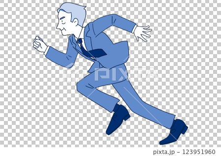 A businessman running briskly, middle-aged, senior, boss, president 123951960