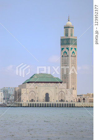 Casablanca, Morocco Hassan II Mosque Overlooking the Ocean 123952377