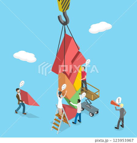 3D Isometric Flat Vector Illustration of Teamwork and Cooperation, Solving Problems Through Collarboration, Support, And Partnership 3D Isometric Flat Vector Illustration of Teamwork and Cooperation, Solving Problems Through Collarboration, Support, And Partnership 123953967