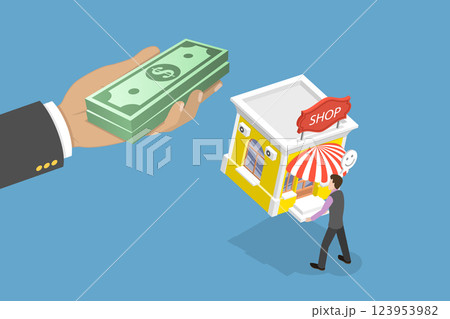 3D Isometric Flat Vector Illustration of Franchise Business Concept, Acquisition and Takeover 3D Isometric Flat Vector Illustration of Franchise Business Concept, Acquisition and Takeover 123953982