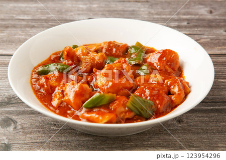チキンのトマト煮込み 123954296