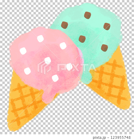 簡約插畫蠟筆觸感冰淇淋套裝 123955748