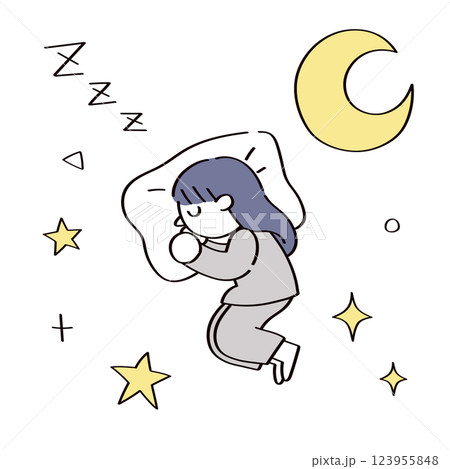 眠っている子供のイラスト 眠っている子供のイラスト 123955848
