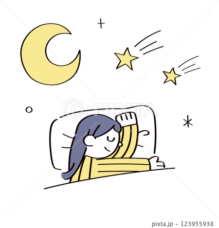 眠っている人のイラスト 123955938