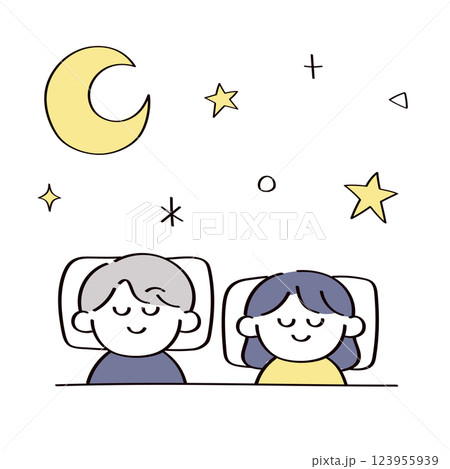 眠っている夫婦のイラスト 眠っている夫婦のイラスト 123955939