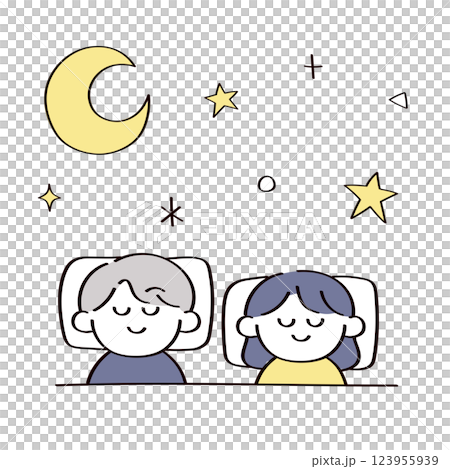 眠っている夫婦のイラスト 眠っている夫婦のイラスト 123955939